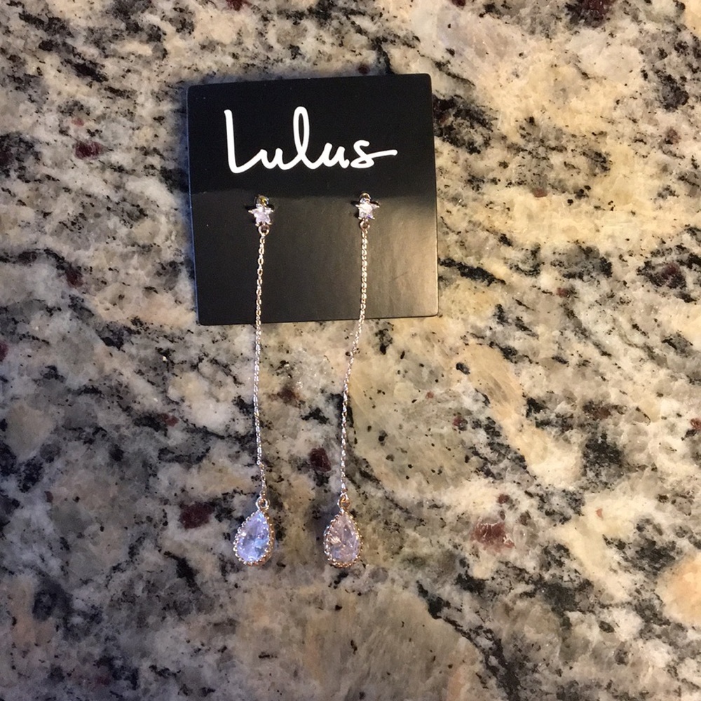 Tear drop long earrings